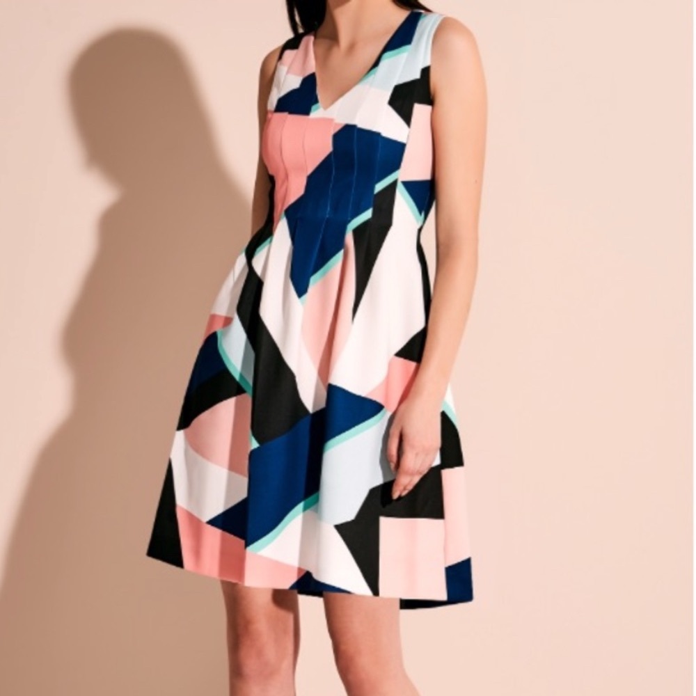 Vince Camuto Geometric Print Dress Size 6